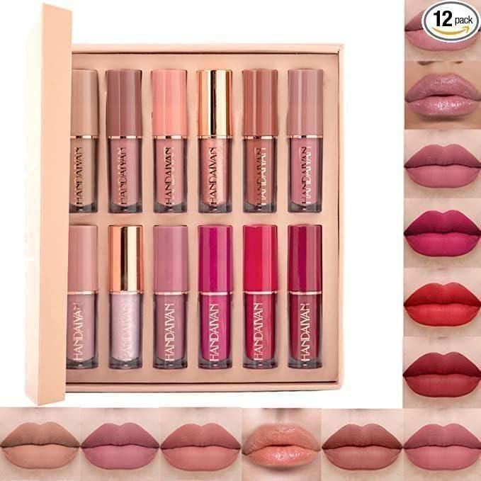 Velvet Matte Liquid Lipstick Set – 12 Pcs (Assorted Shades)