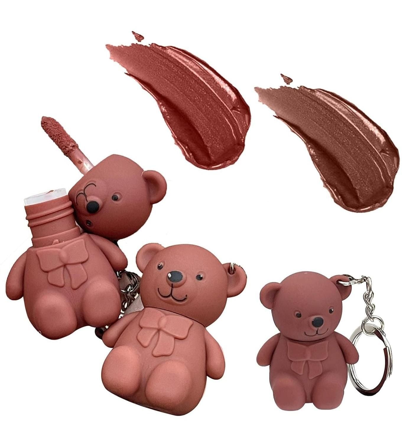 2 in 1 Keychain Bear Matt Lipstick (Pack of 2, Assorted)