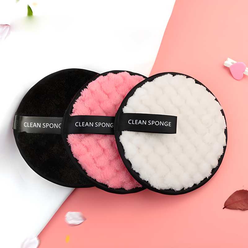 CleanGlow™ Reusable Microfiber Makeup Pads – 3-Pack